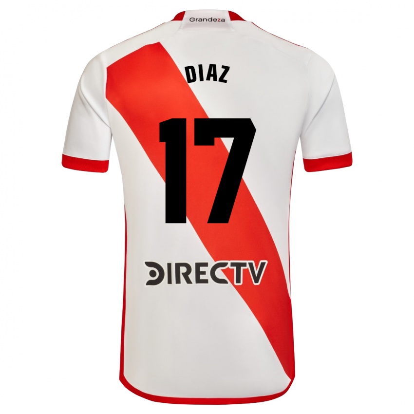 Kinder Paulo Diaz #17 Weiß Rot Heimtrikot Trikot 2023/24 T-Shirt