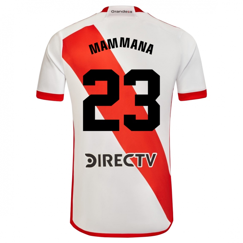 Kinder Emanuel Mammana #23 Weiß Rot Heimtrikot Trikot 2023/24 T-Shirt