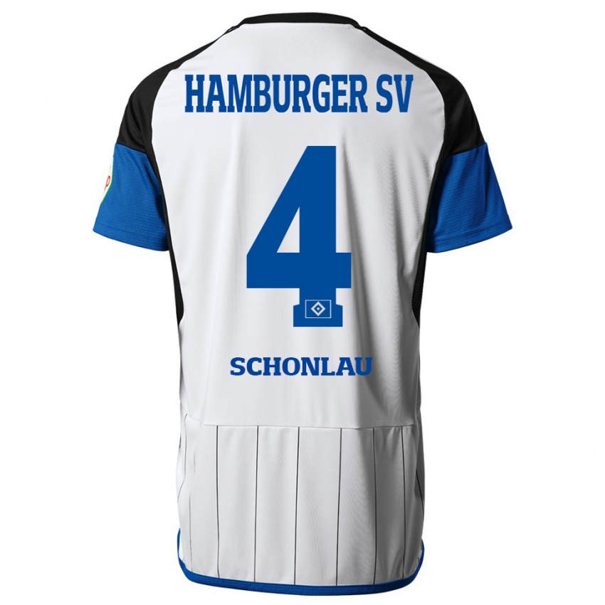 Kinder Sebastian Schonlau #4 Weiß Heimtrikot Trikot 2023/24 T-Shirt