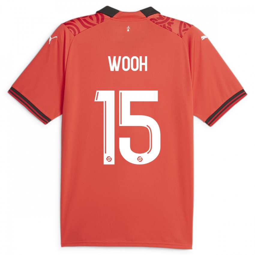 Kinder Christopher Wooh #15 Rot Heimtrikot Trikot 2023/24 T-Shirt