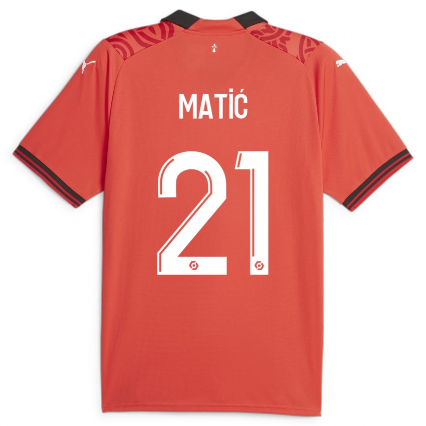 Kinder Nemanja Matic #21 Rot Heimtrikot Trikot 2023/24 T-Shirt