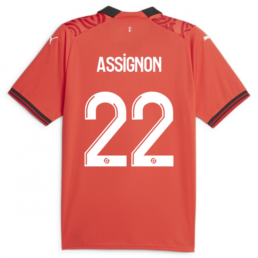 Kinder Lorenz Assignon #22 Rot Heimtrikot Trikot 2023/24 T-Shirt
