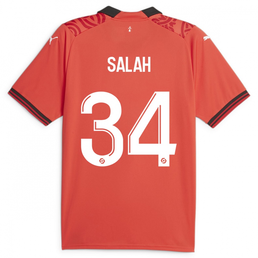 Kinder Ibrahim Salah #34 Rot Heimtrikot Trikot 2023/24 T-Shirt