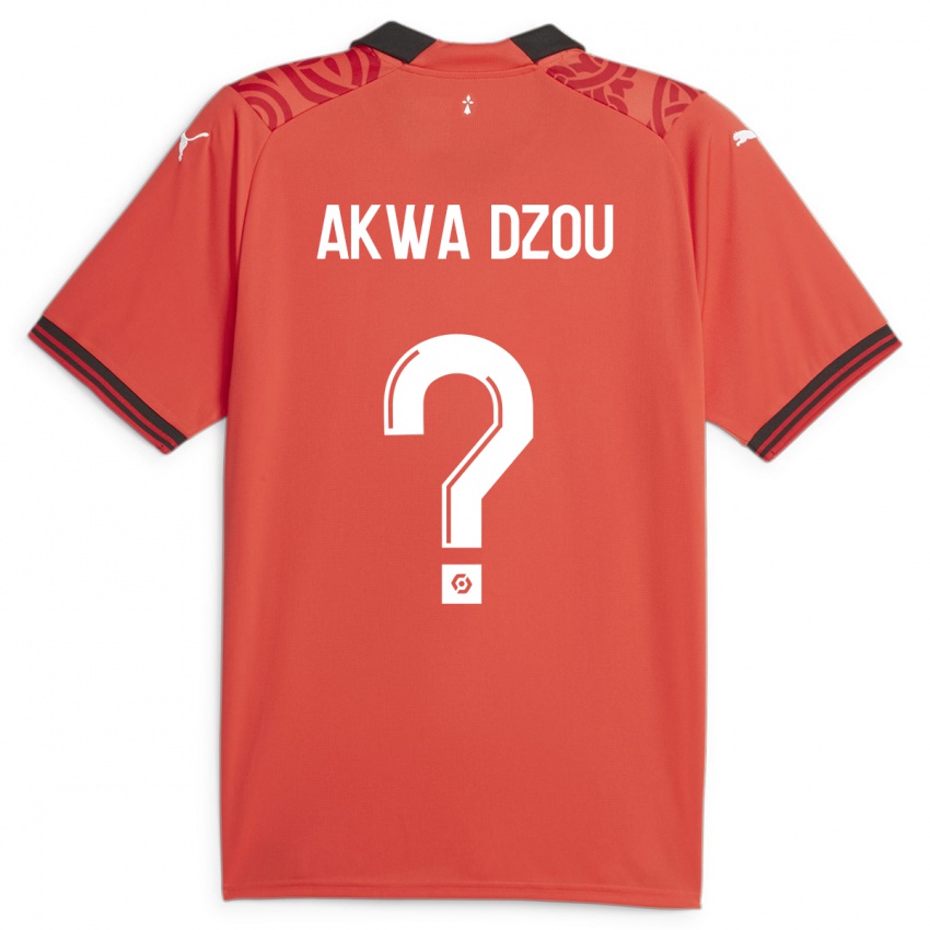 Kinder Yoan Akwa Dzou #0 Rot Heimtrikot Trikot 2023/24 T-Shirt