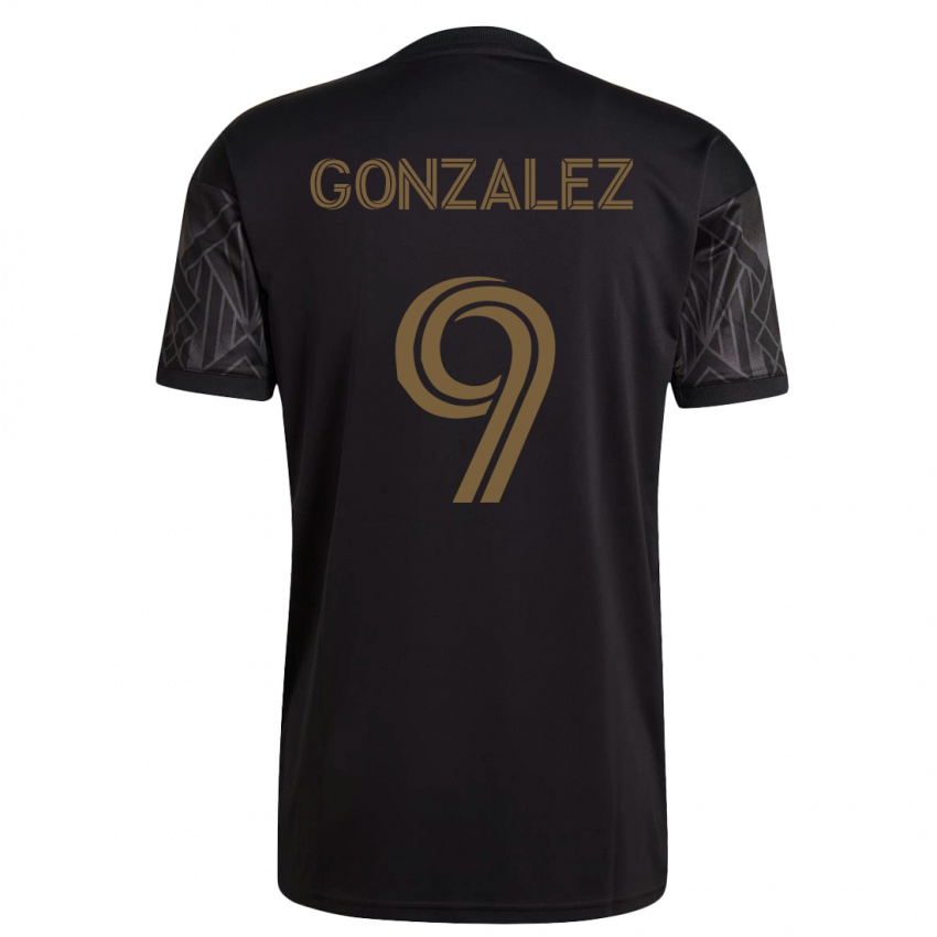 Kinder Mario González #9 Schwarz Heimtrikot Trikot 2023/24 T-Shirt