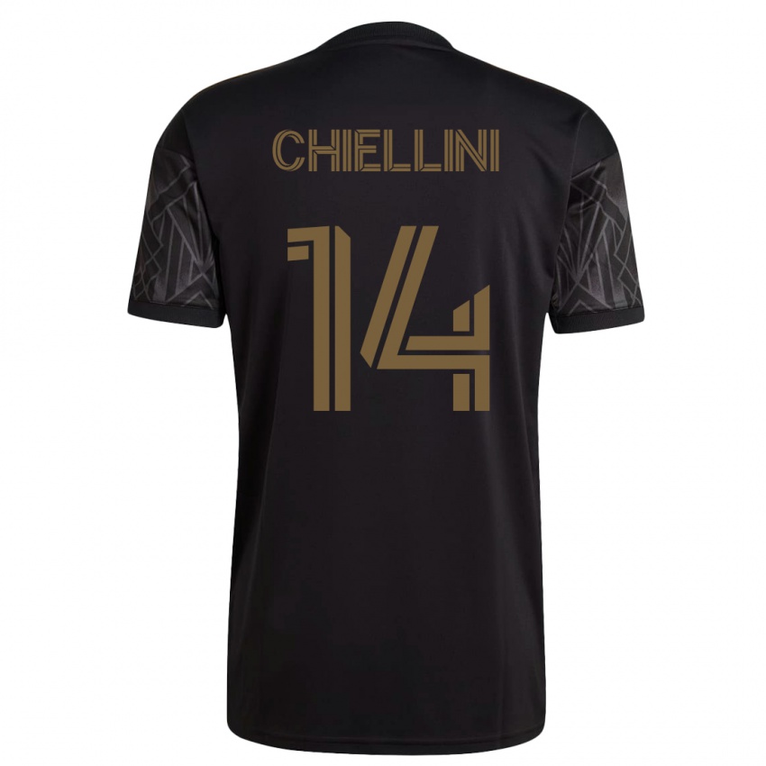 Kinder Giorgio Chiellini #14 Schwarz Heimtrikot Trikot 2023/24 T-Shirt