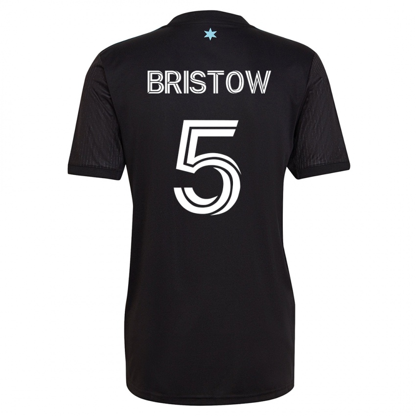 Kinder Ethan Bristow #5 Schwarz Heimtrikot Trikot 2023/24 T-Shirt