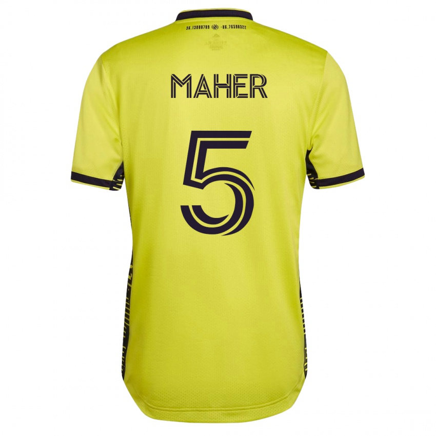 Kinder Jack Maher #5 Gelb Heimtrikot Trikot 2023/24 T-Shirt