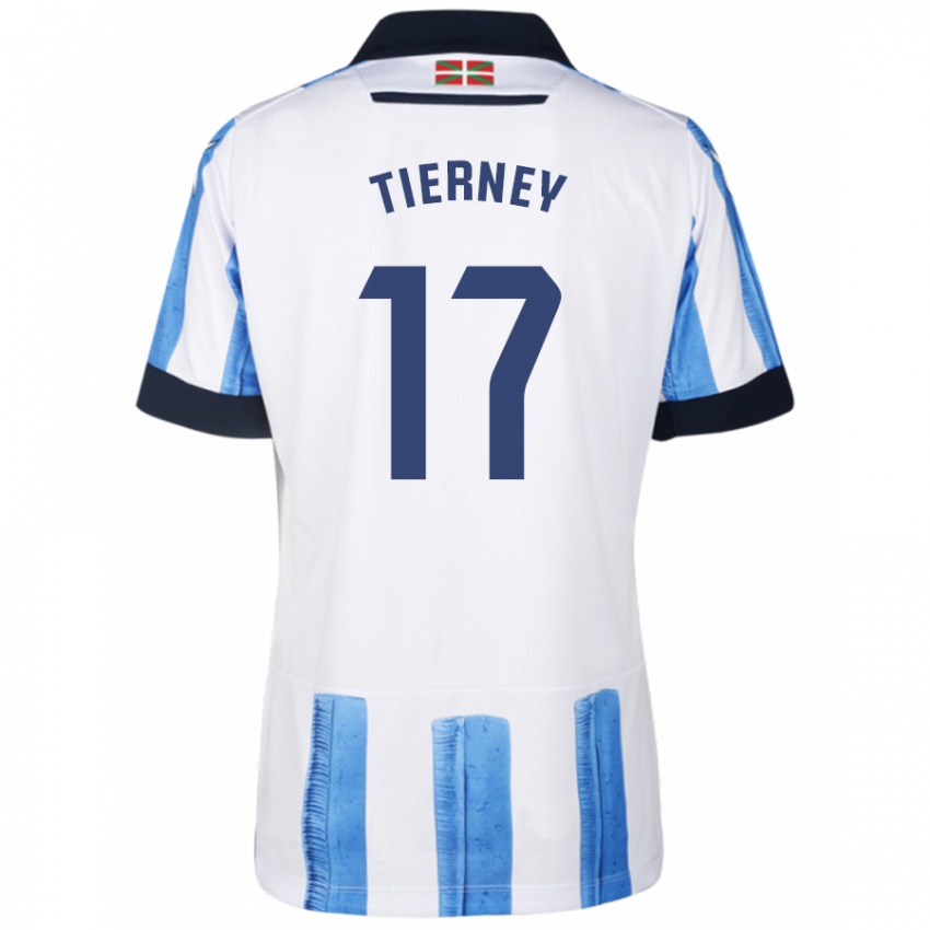 Kinder Kieran Tierney #17 Blau Weiss Heimtrikot Trikot 2023/24 T-Shirt