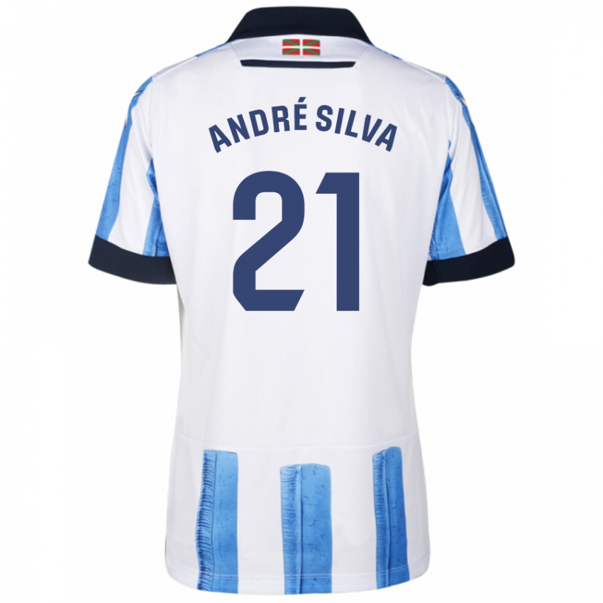 Kinder Andre Silva #21 Blau Weiss Heimtrikot Trikot 2023/24 T-Shirt