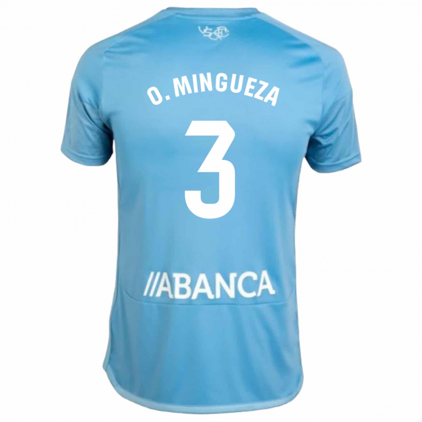 Kinder Óscar Mingueza #3 Blau Heimtrikot Trikot 2023/24 T-Shirt