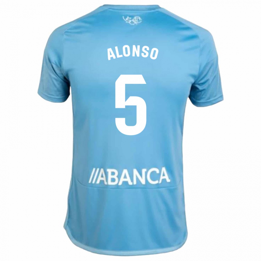 Kinder Gael Alonso #5 Blau Heimtrikot Trikot 2023/24 T-Shirt