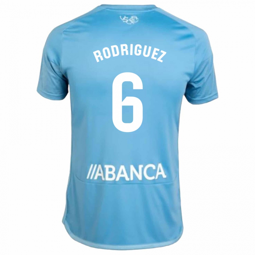 Kinder Damián Rodríguez #6 Blau Heimtrikot Trikot 2023/24 T-Shirt