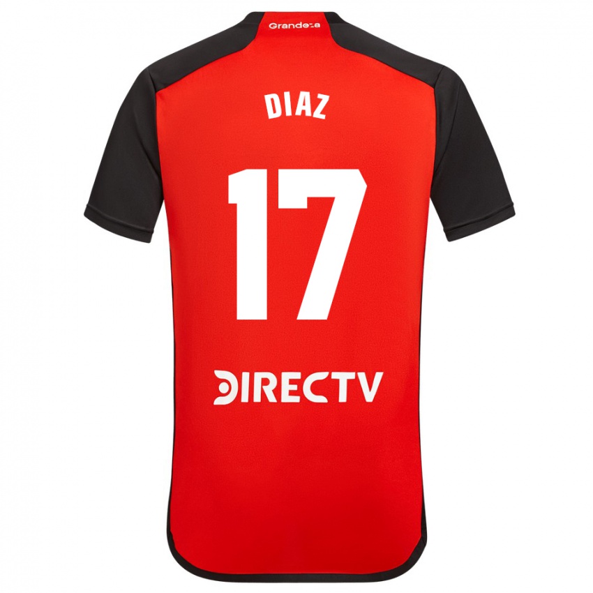 Kinder Paulo Diaz #17 Rot Auswärtstrikot Trikot 2023/24 T-Shirt
