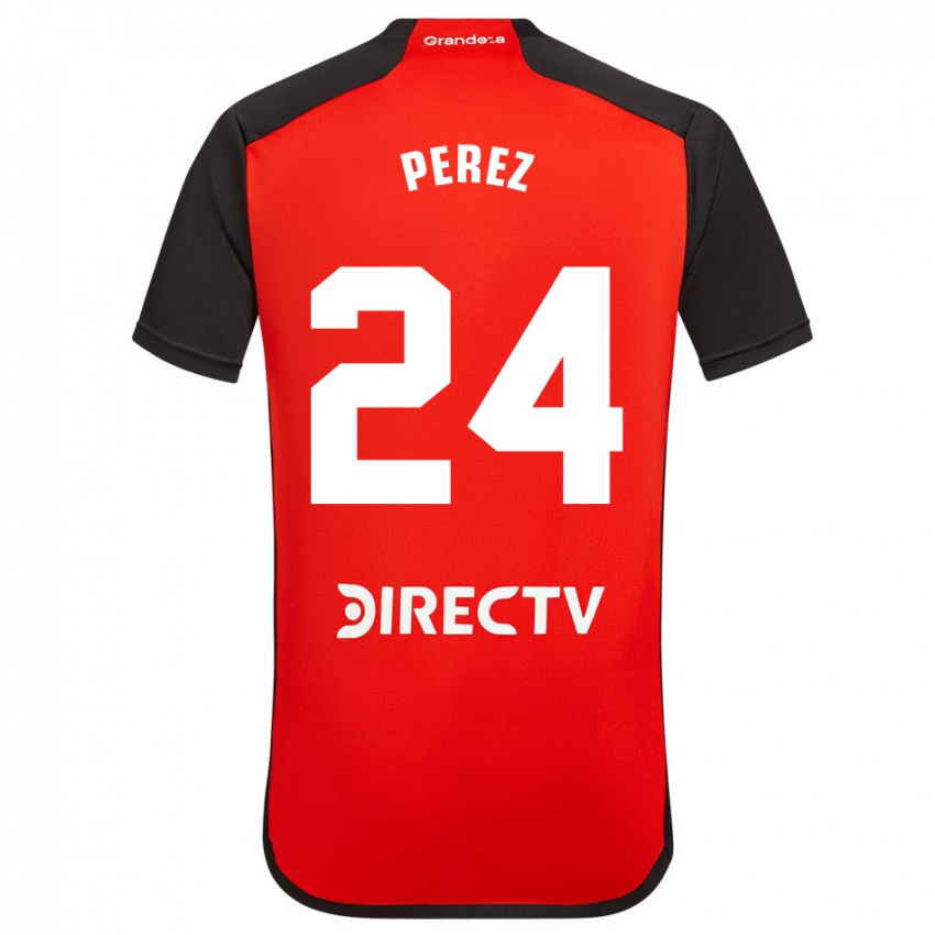 Kinder Enzo Perez #24 Rot Auswärtstrikot Trikot 2023/24 T-Shirt