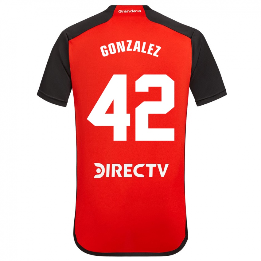 Kinder Alexis González #42 Rot Auswärtstrikot Trikot 2023/24 T-Shirt