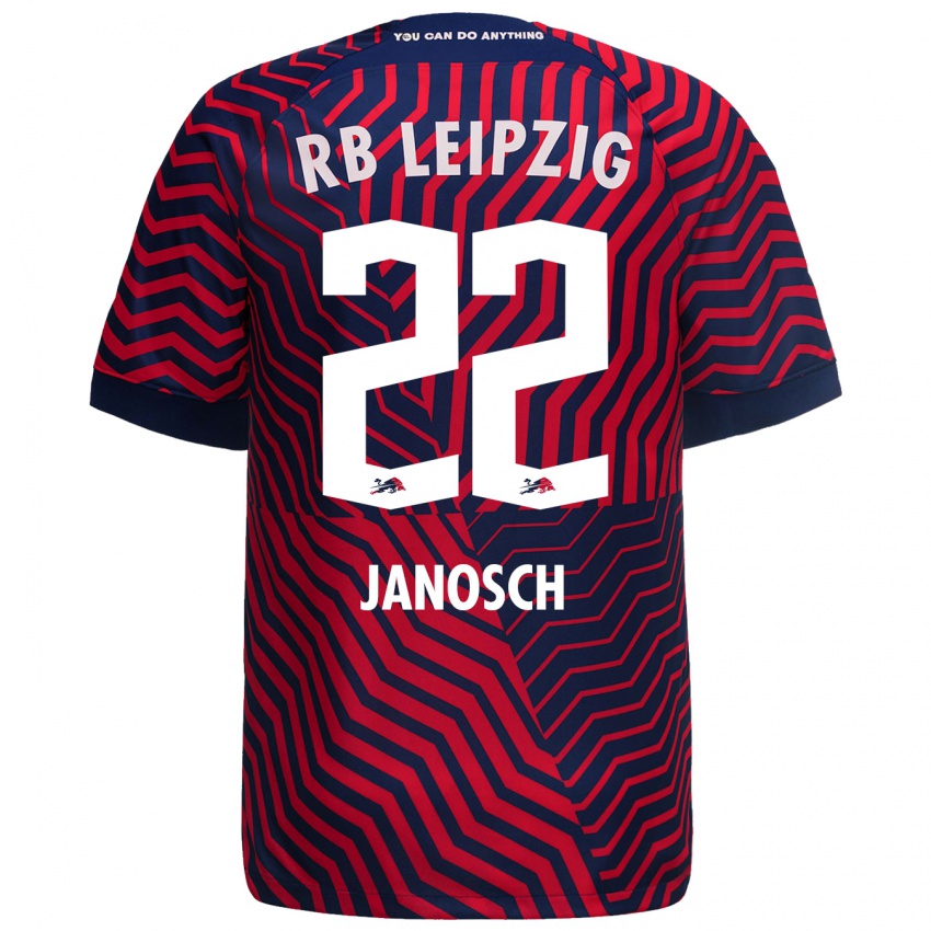 Kinder Luca Janosch #22 Blau Rot Auswärtstrikot Trikot 2023/24 T-Shirt