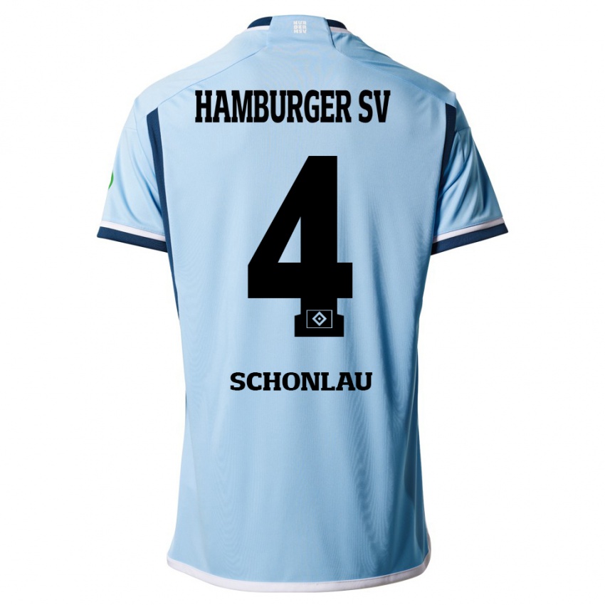 Kinder Sebastian Schonlau #4 Blau Auswärtstrikot Trikot 2023/24 T-Shirt