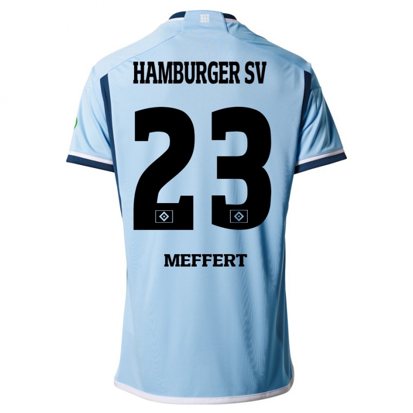 Kinder Jonas Meffert #23 Blau Auswärtstrikot Trikot 2023/24 T-Shirt