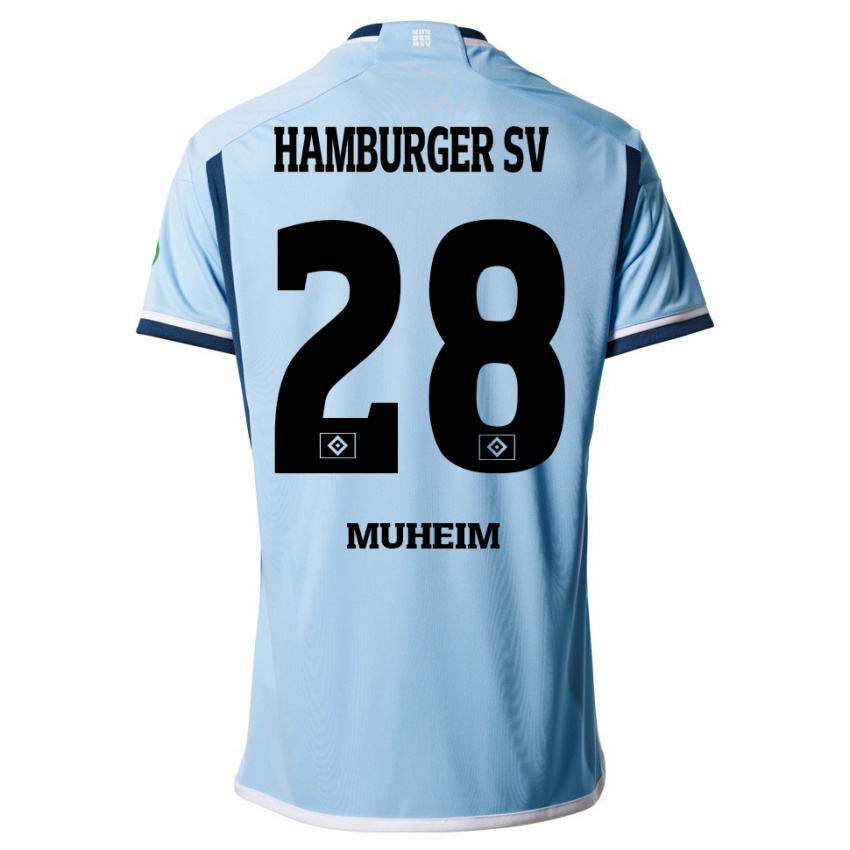 Kinder Miro Muheim #28 Blau Auswärtstrikot Trikot 2023/24 T-Shirt