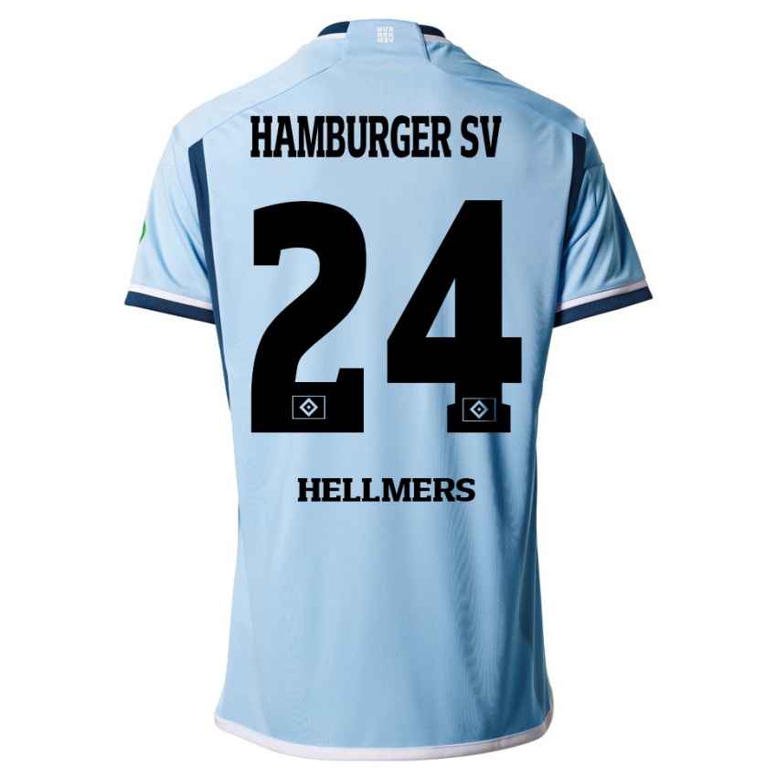 Kinder Maximilian Hellmers #24 Blau Auswärtstrikot Trikot 2023/24 T-Shirt