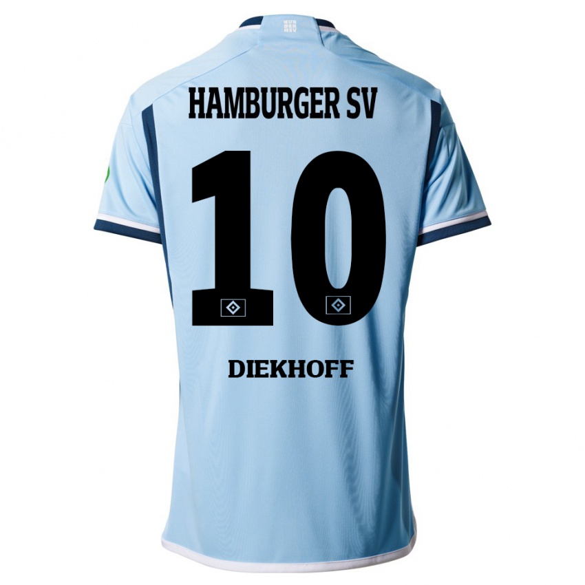 Kinder Hannah Diekhoff #10 Blau Auswärtstrikot Trikot 2023/24 T-Shirt