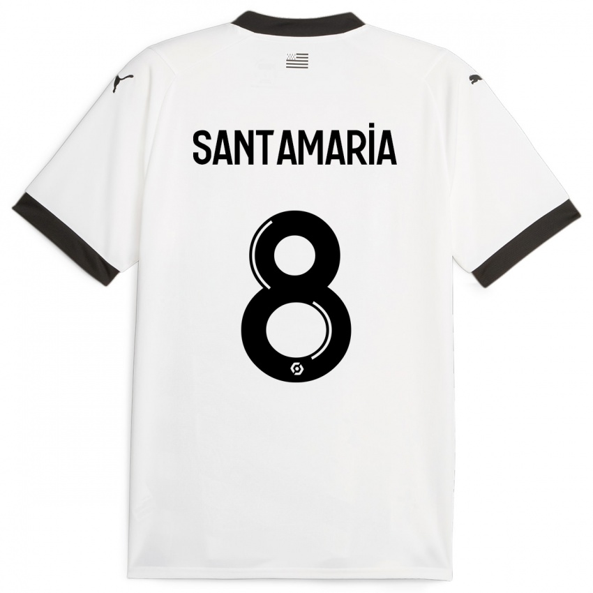 Kinder Baptiste Santamaria #8 Weiß Auswärtstrikot Trikot 2023/24 T-Shirt