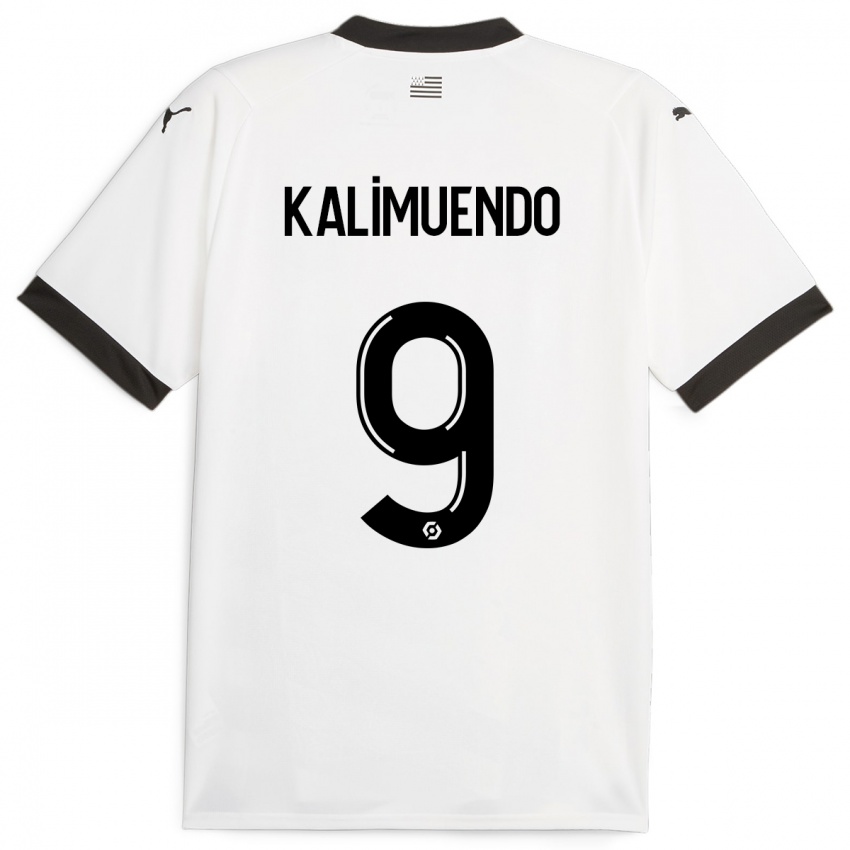 Kinder Arnaud Kalimuendo #9 Weiß Auswärtstrikot Trikot 2023/24 T-Shirt