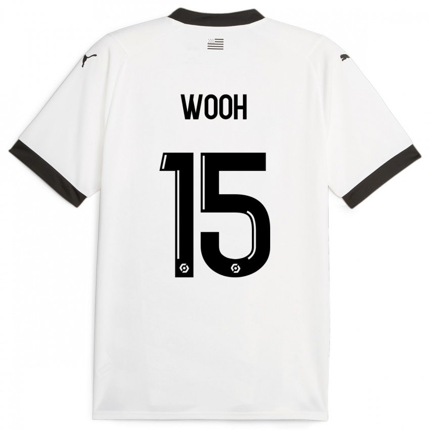 Kinder Christopher Wooh #15 Weiß Auswärtstrikot Trikot 2023/24 T-Shirt
