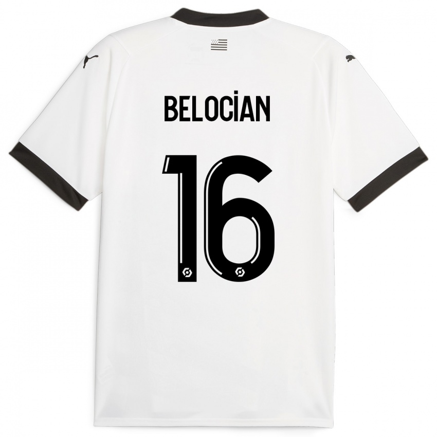 Kinder Jeanuël Belocian #16 Weiß Auswärtstrikot Trikot 2023/24 T-Shirt