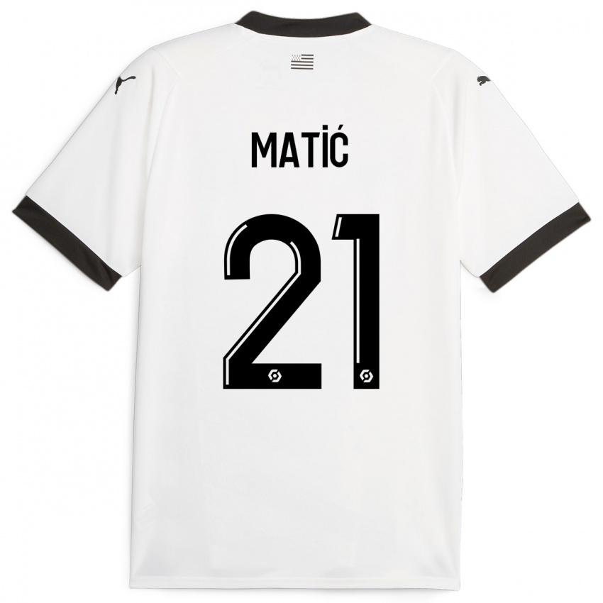 Kinder Nemanja Matic #21 Weiß Auswärtstrikot Trikot 2023/24 T-Shirt