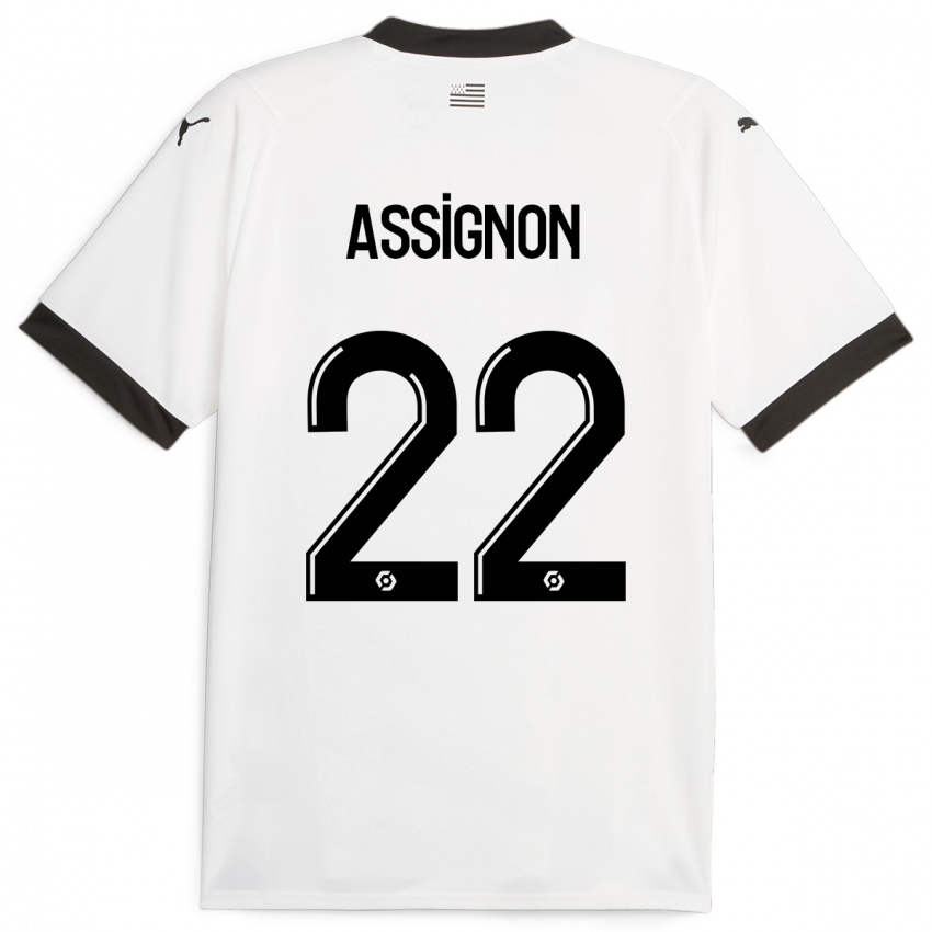 Kinder Lorenz Assignon #22 Weiß Auswärtstrikot Trikot 2023/24 T-Shirt