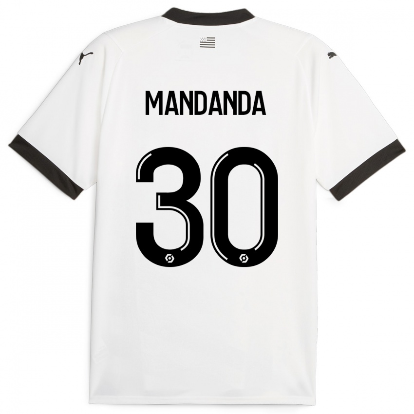Kinder Steve Mandanda #30 Weiß Auswärtstrikot Trikot 2023/24 T-Shirt
