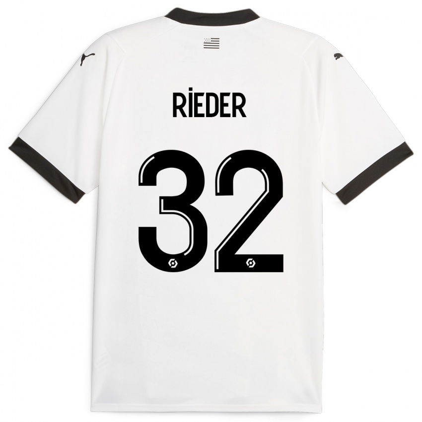 Kinder Fabian Rieder #32 Weiß Auswärtstrikot Trikot 2023/24 T-Shirt