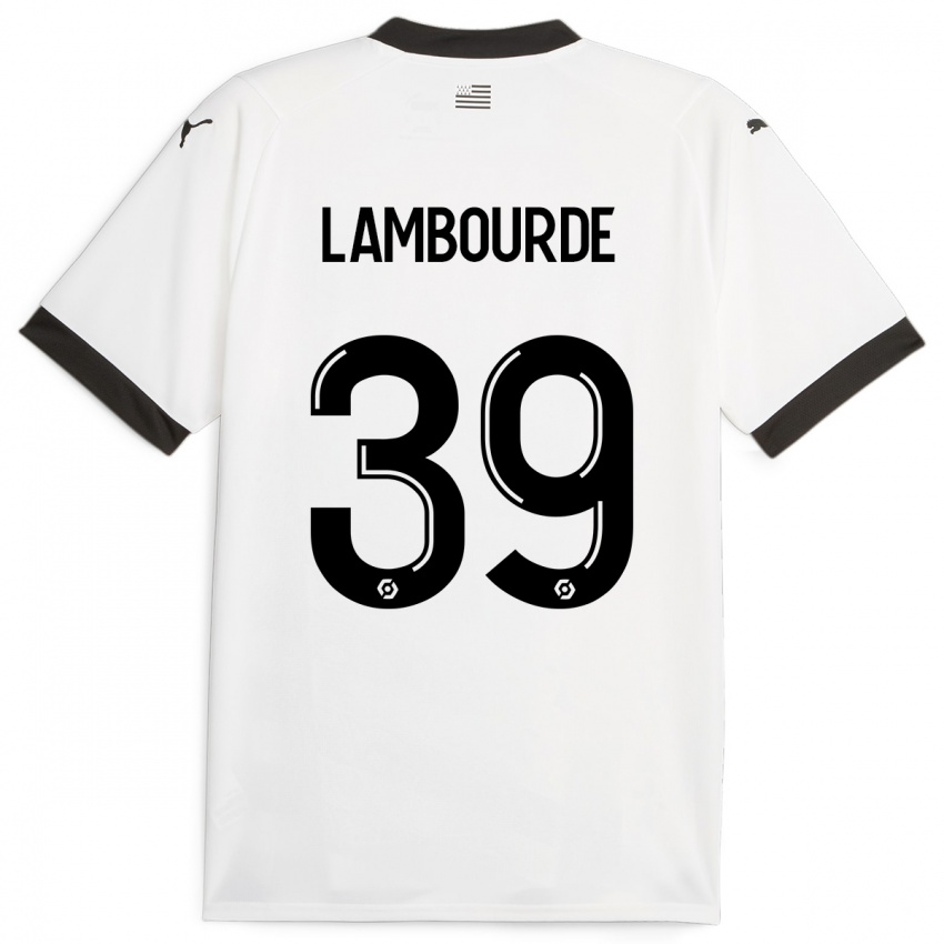 Kinder Mathis Lambourde #39 Weiß Auswärtstrikot Trikot 2023/24 T-Shirt