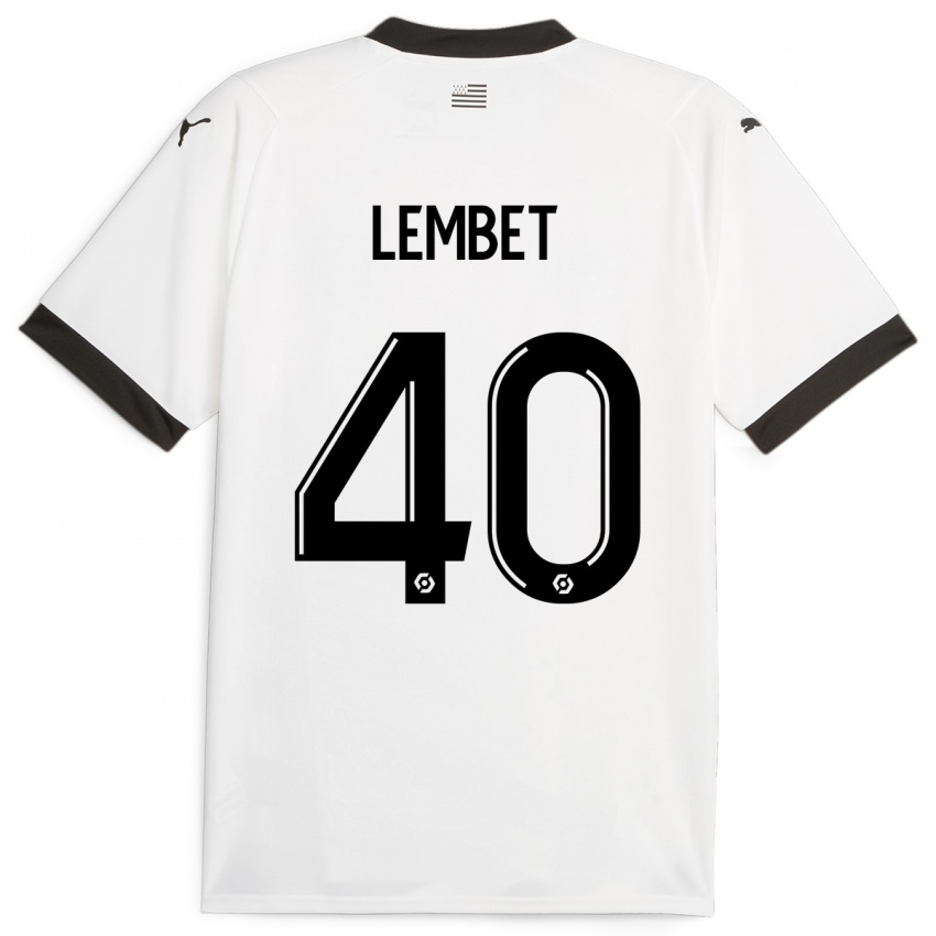 Kinder Geoffrey Lembet #40 Weiß Auswärtstrikot Trikot 2023/24 T-Shirt