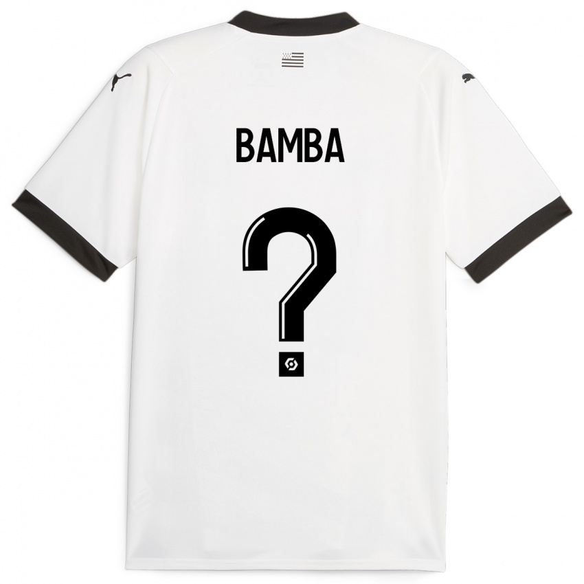 Kinder Rayan Bamba #0 Weiß Auswärtstrikot Trikot 2023/24 T-Shirt