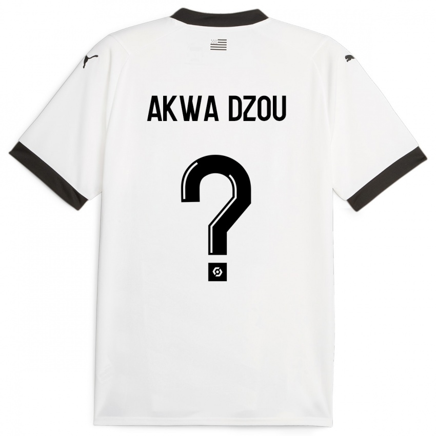 Kinder Yoan Akwa Dzou #0 Weiß Auswärtstrikot Trikot 2023/24 T-Shirt