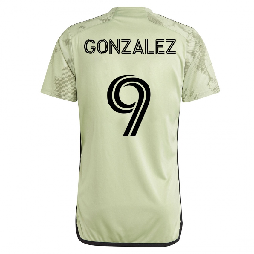 Kinder Mario González #9 Grün Auswärtstrikot Trikot 2023/24 T-Shirt