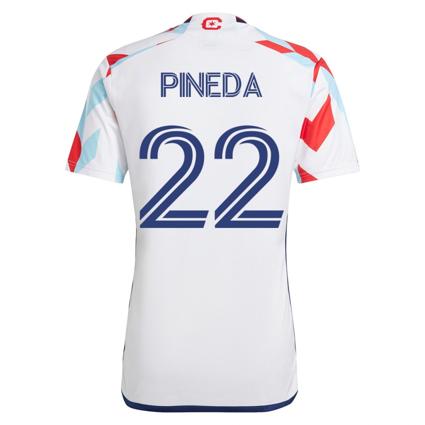 Kinder Mauricio Pineda #22 Weiß Blau Auswärtstrikot Trikot 2023/24 T-Shirt