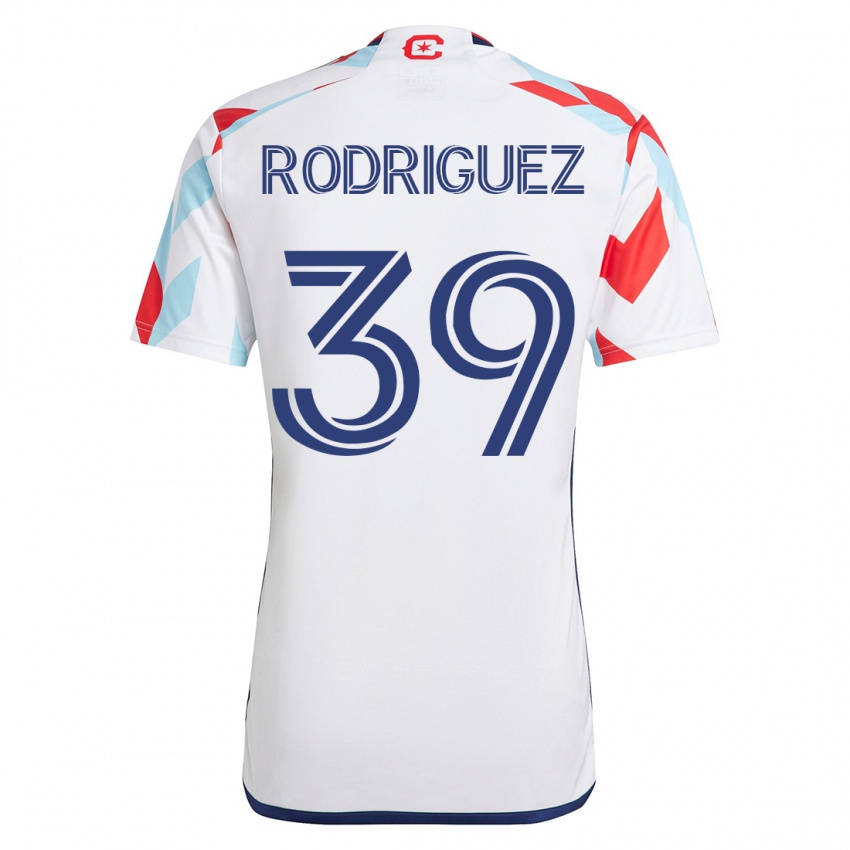 Kinder Allan Rodriguez #39 Weiß Blau Auswärtstrikot Trikot 2023/24 T-Shirt