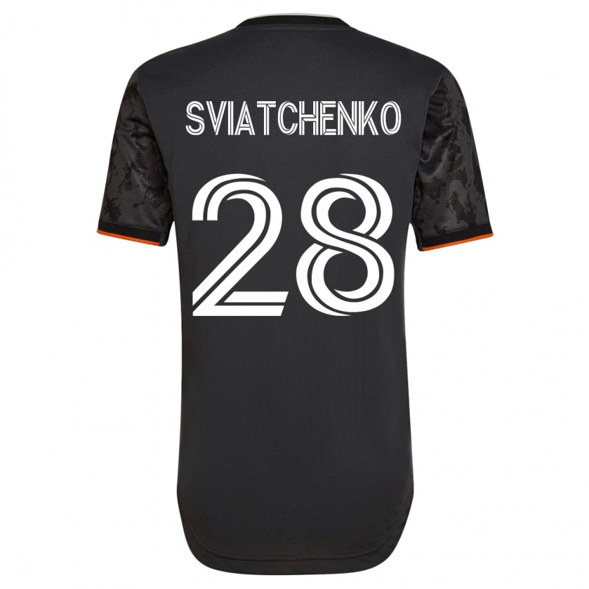 Kinder Erik Sviatchenko #28 Schwarz Auswärtstrikot Trikot 2023/24 T-Shirt
