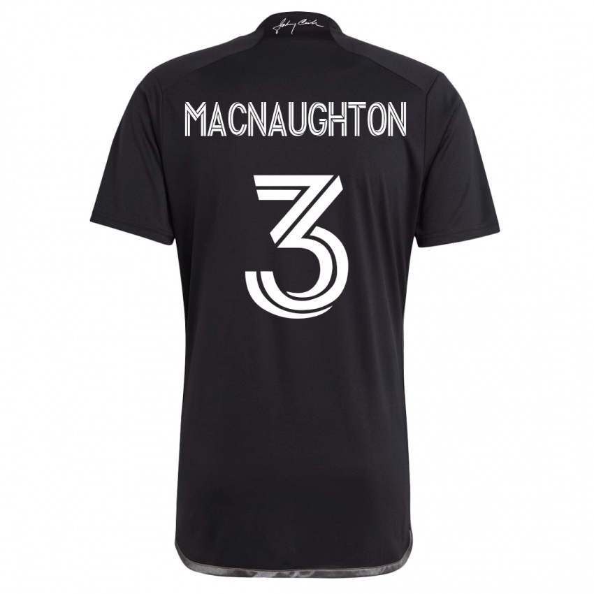 Kinder Lukas Macnaughton #3 Schwarz Auswärtstrikot Trikot 2023/24 T-Shirt