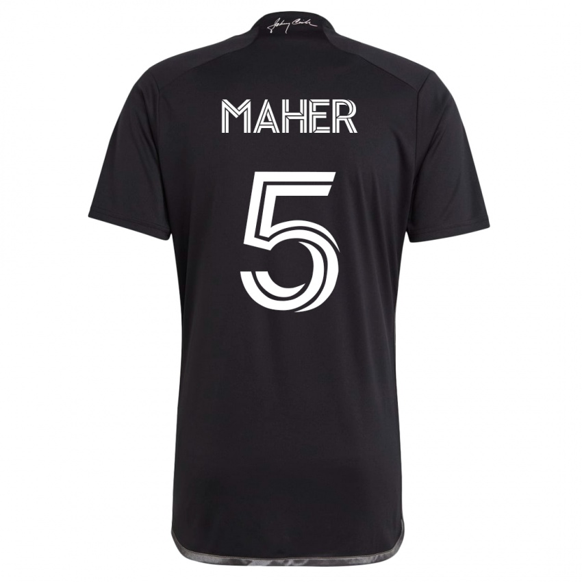 Kinder Jack Maher #5 Schwarz Auswärtstrikot Trikot 2023/24 T-Shirt