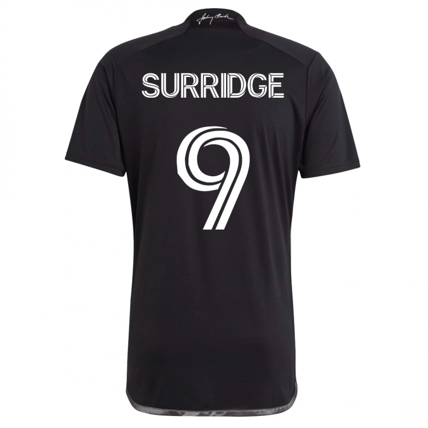 Kinder Sam Surridge #9 Schwarz Auswärtstrikot Trikot 2023/24 T-Shirt