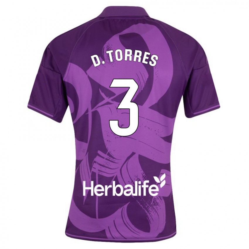Kinder David Torres #3 Violett Auswärtstrikot Trikot 2023/24 T-Shirt