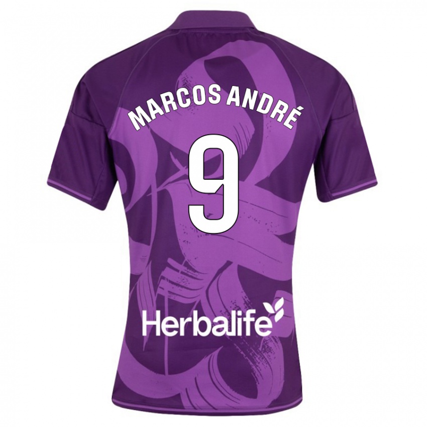 Kinder Marcos André #9 Violett Auswärtstrikot Trikot 2023/24 T-Shirt