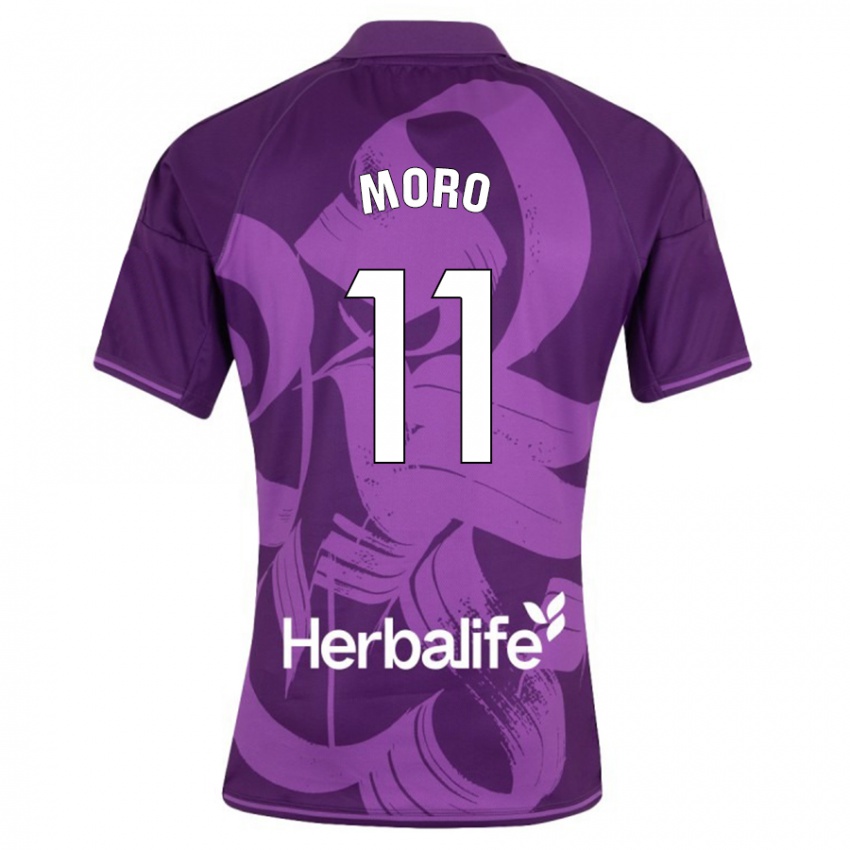 Kinder Raúl Moro #11 Violett Auswärtstrikot Trikot 2023/24 T-Shirt
