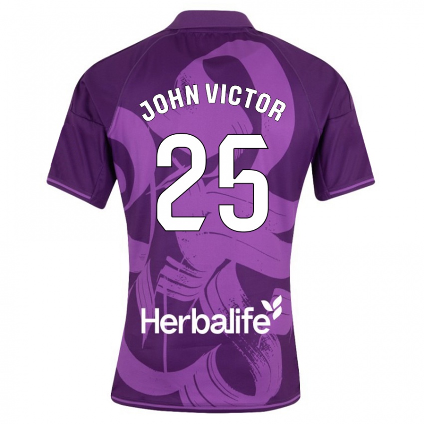 Kinder John Victor #25 Violett Auswärtstrikot Trikot 2023/24 T-Shirt
