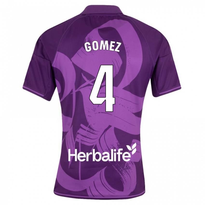 Kinder Adrián Gómez #4 Violett Auswärtstrikot Trikot 2023/24 T-Shirt